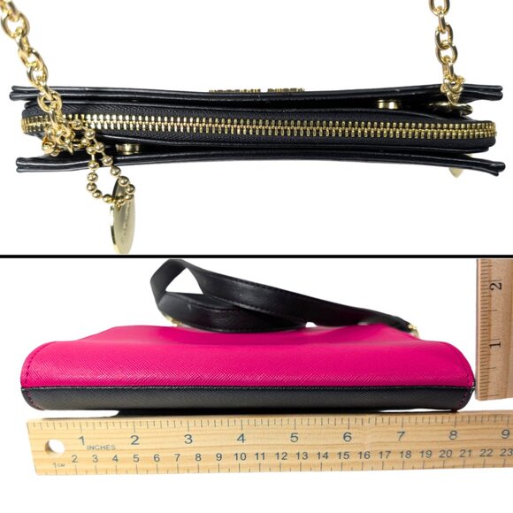 Steve Madden Pink & Black Color Block PVC Chain Strap Going Out Purse Crossbody - Picture 5 of 11